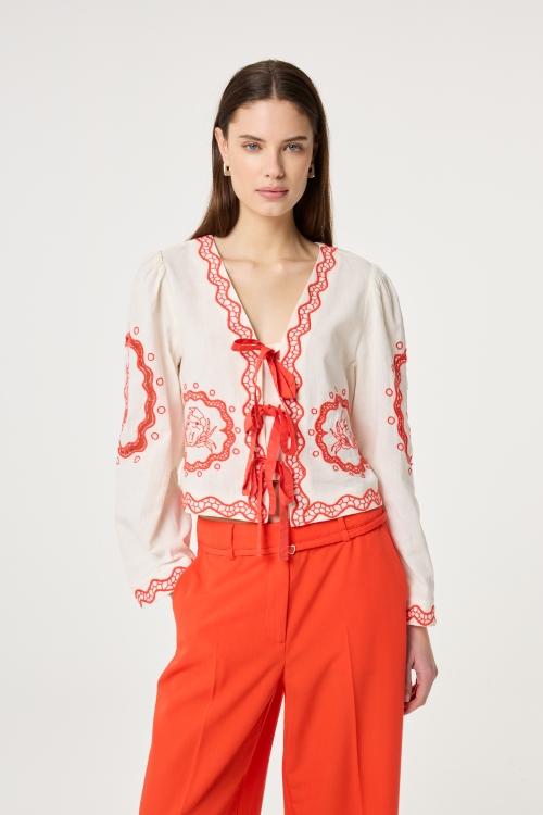 Serviette Blouse Cosy White Tangerine Tango
