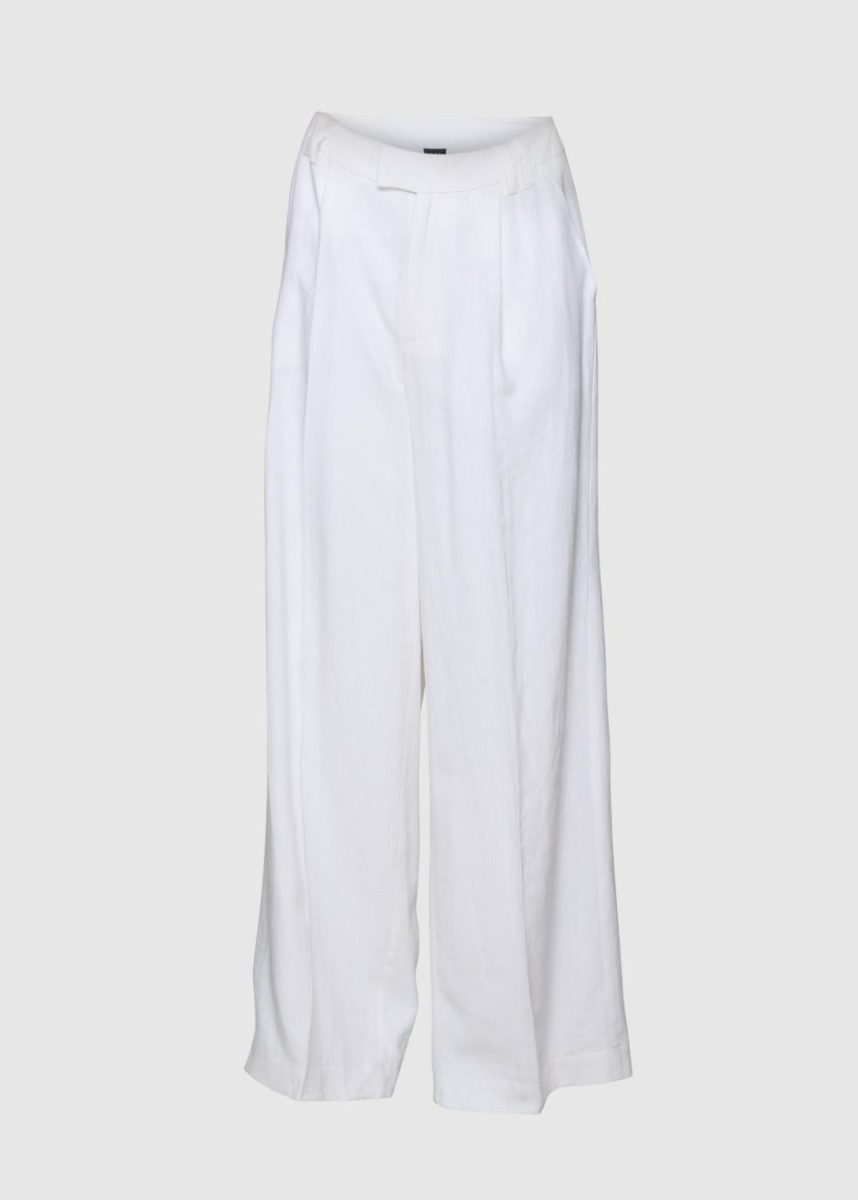 Sharon Linen Trouser - White