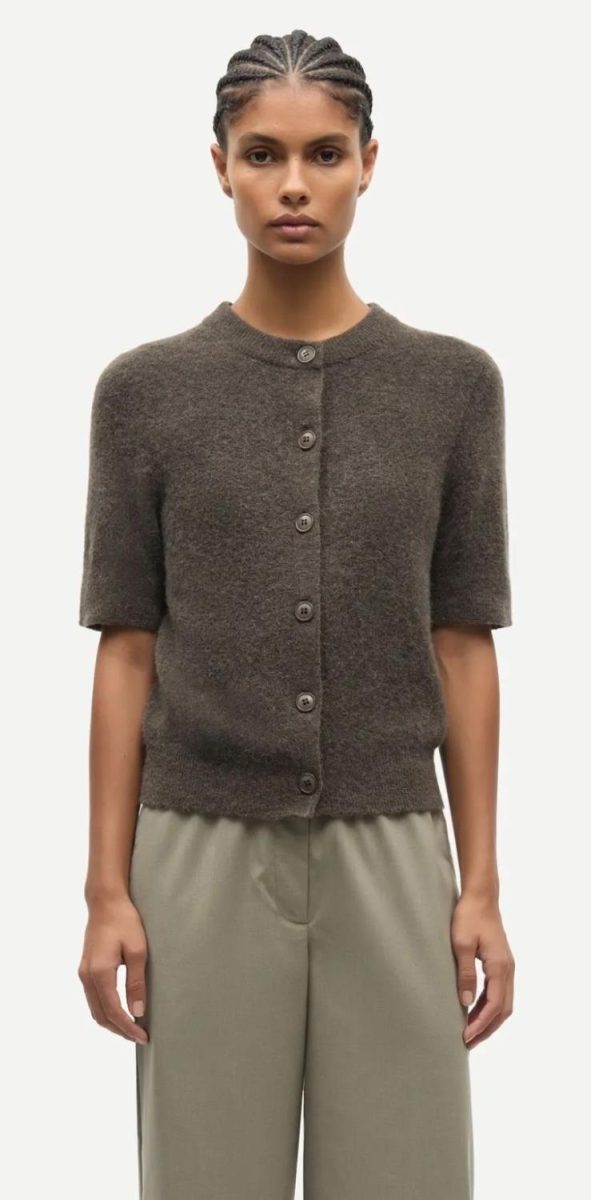 Sanoura ss Short Cardigan Major Brown