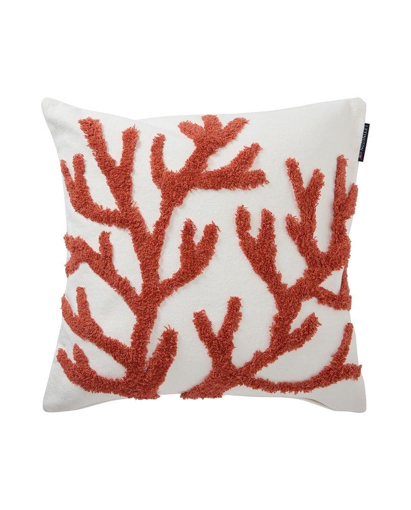 Coral Recycled Cotton Rug / Canvas Pillow Cover