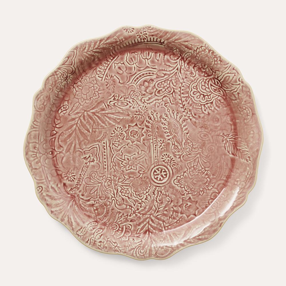 Round serving plate / pizza old rose