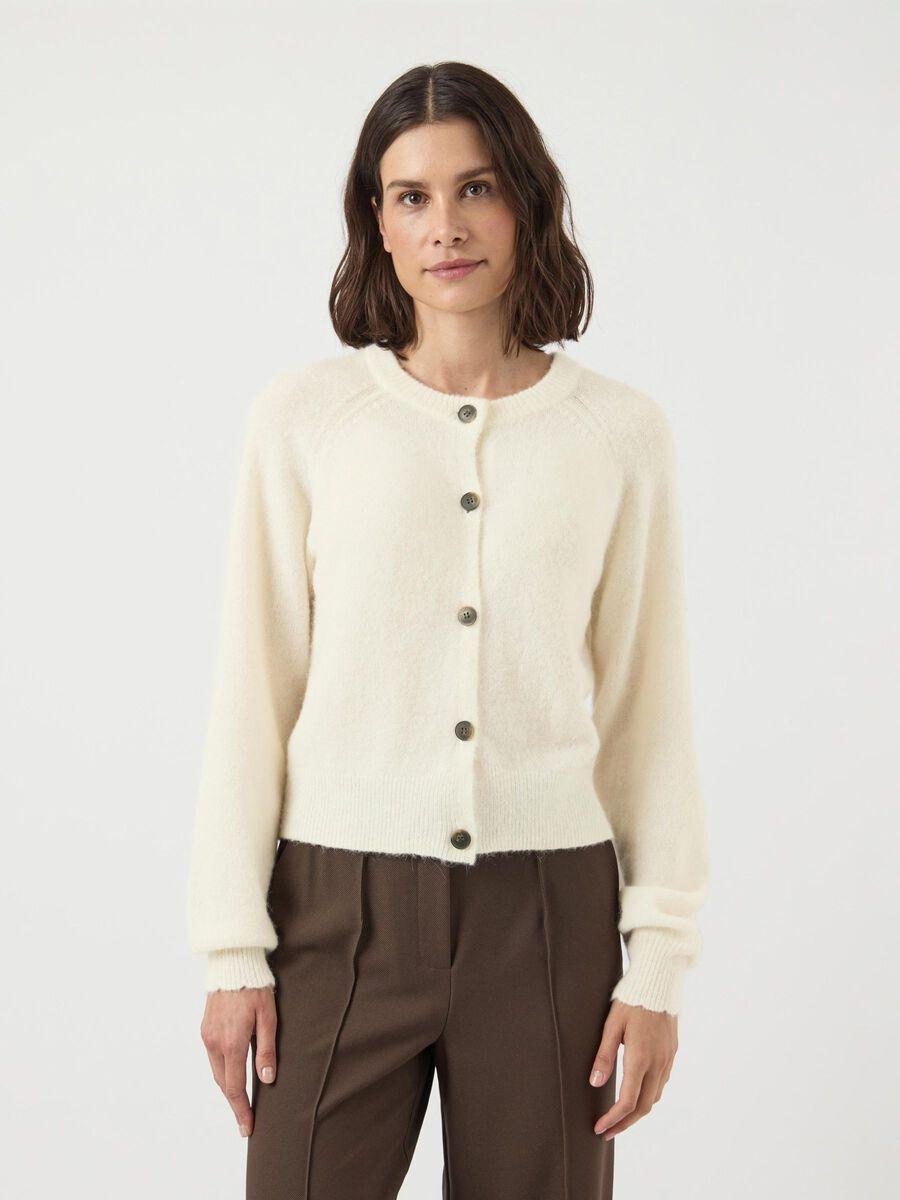 Yasjohi ls Wool Knit Cardigan Offwhite
