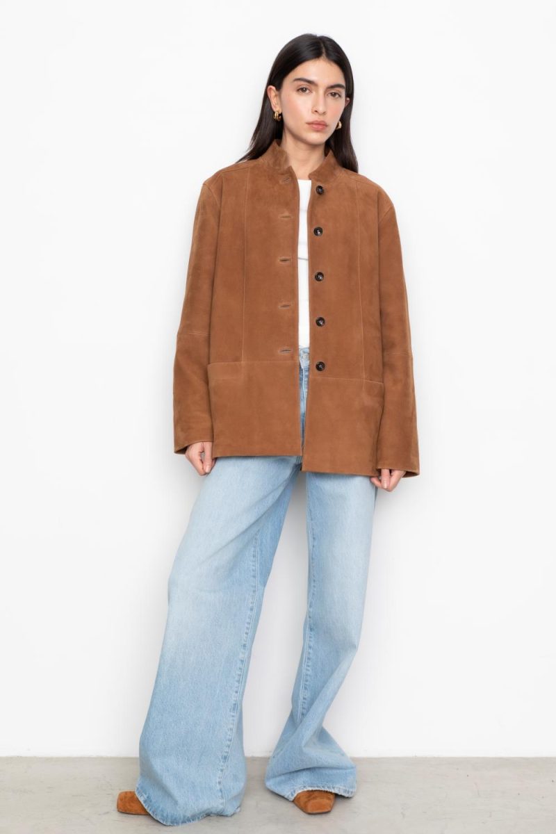 Lauren Leather Jacket - Camel Suede