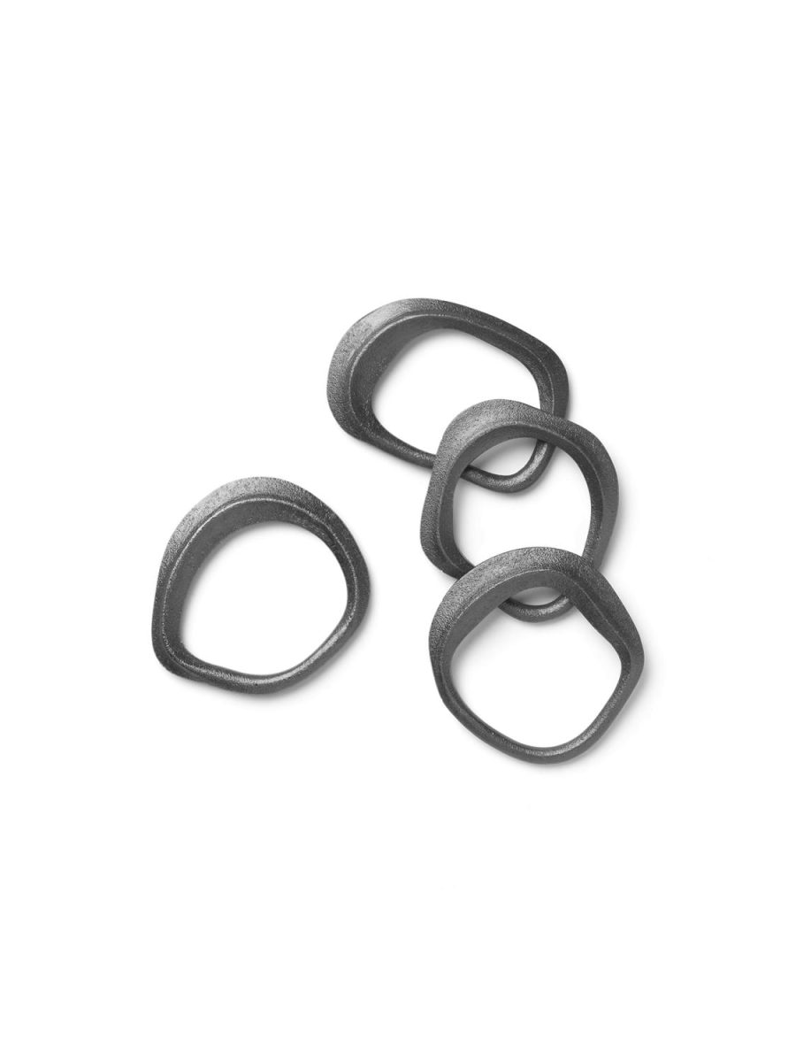 Flow Serviettring Black (sett med 4)