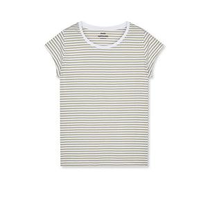 Fine Jersey Stripe Teasey Tee - Brilliant White / Overland Trek