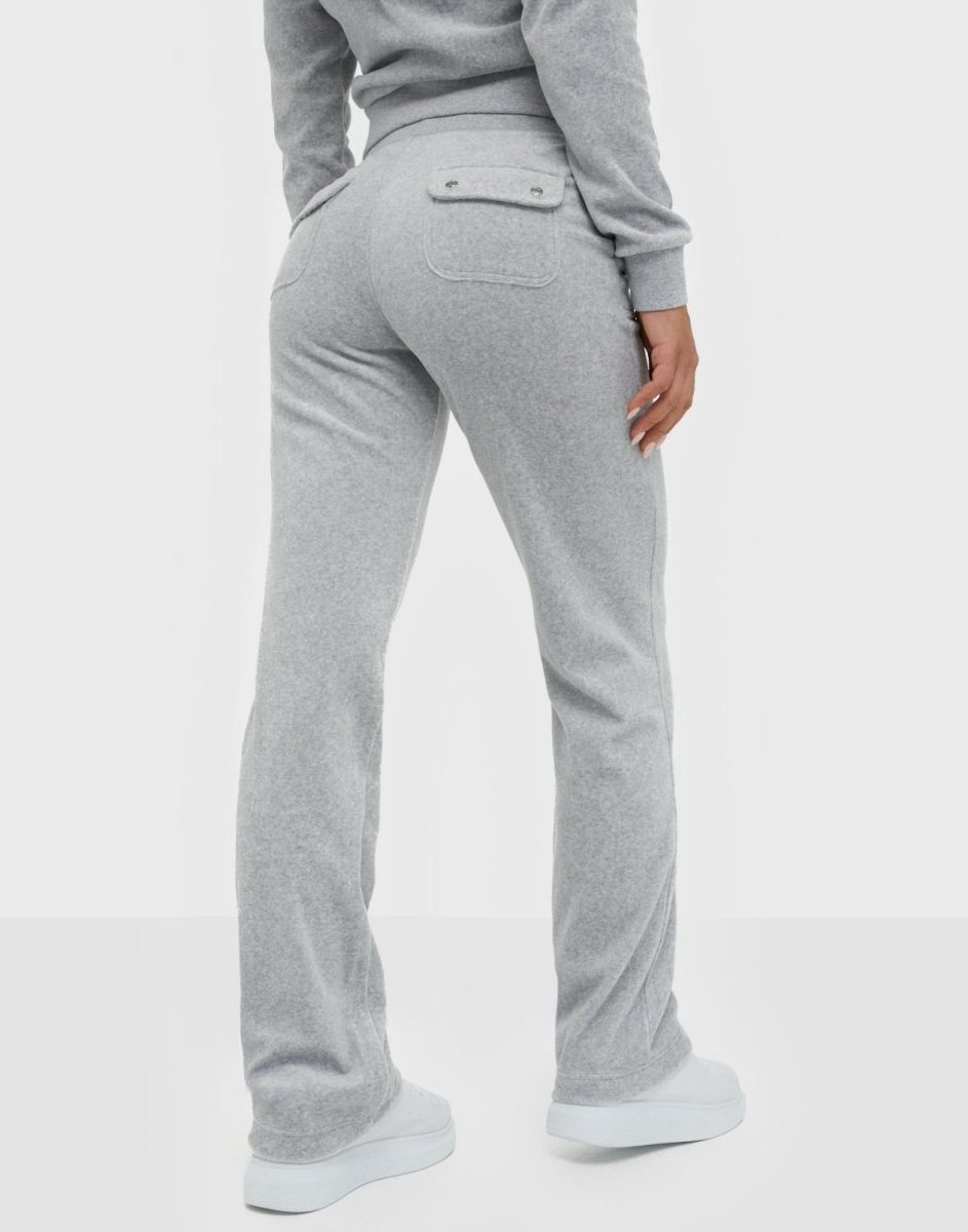 Del Ray Classic Velour Pant Pocket Design Light Marl.