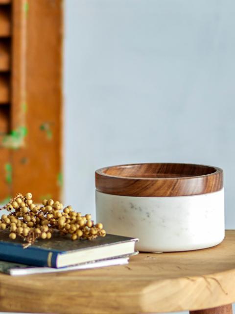 Fenella Krukke m. lokk Hvit Marmor