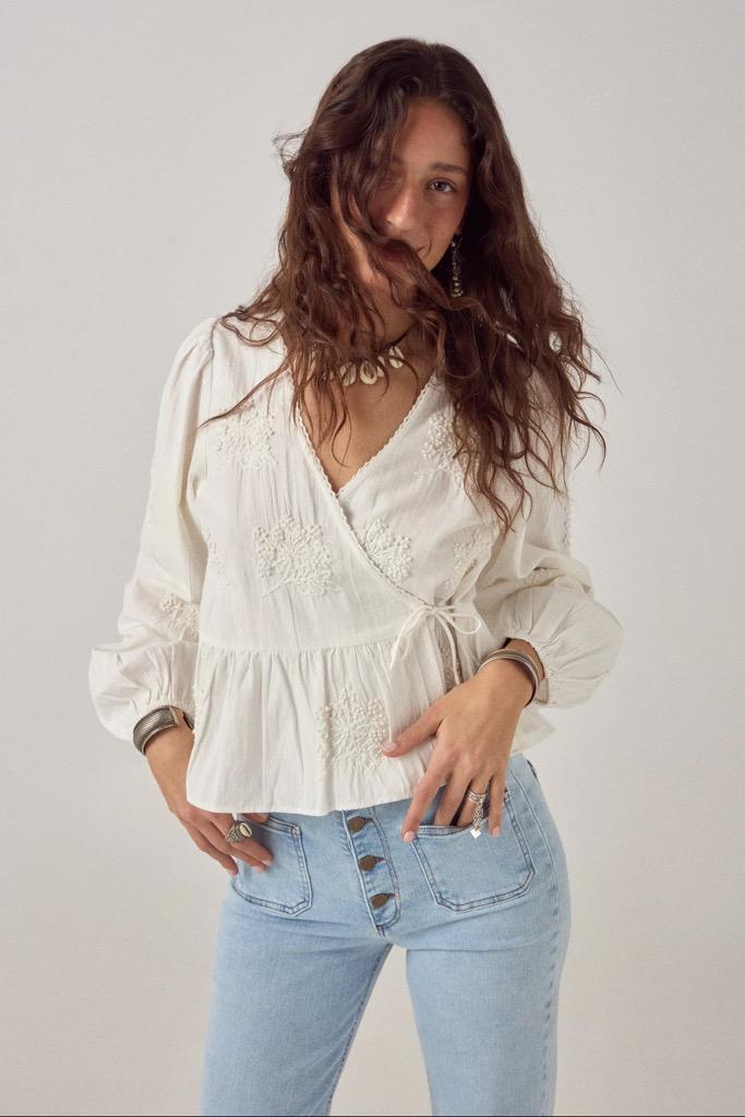 White Magnolia Salma Blouse - Panna Cotta