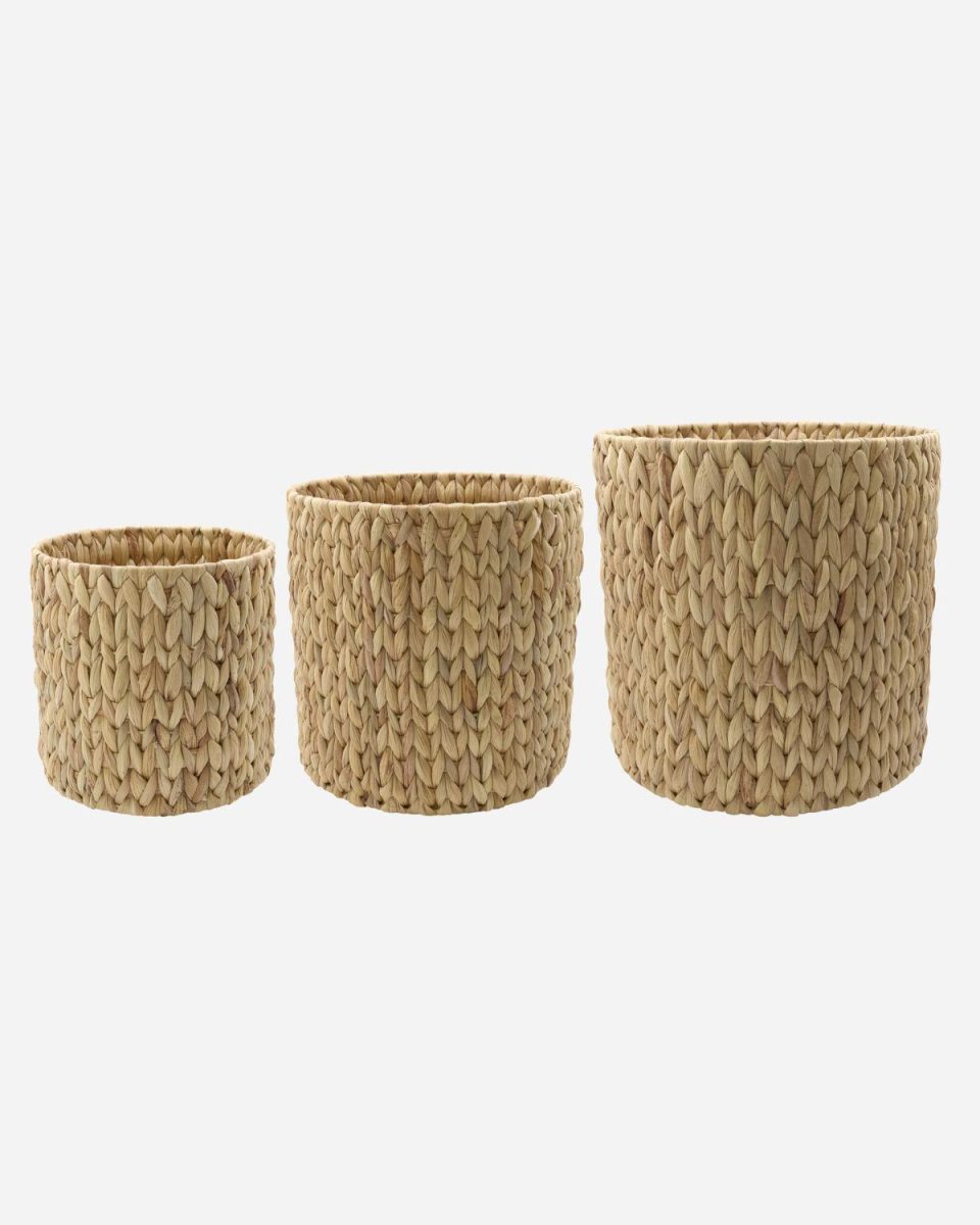 Basket Roun Natural sett med 3 størrelser