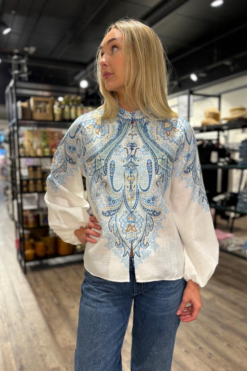 Bluse Paisley White
