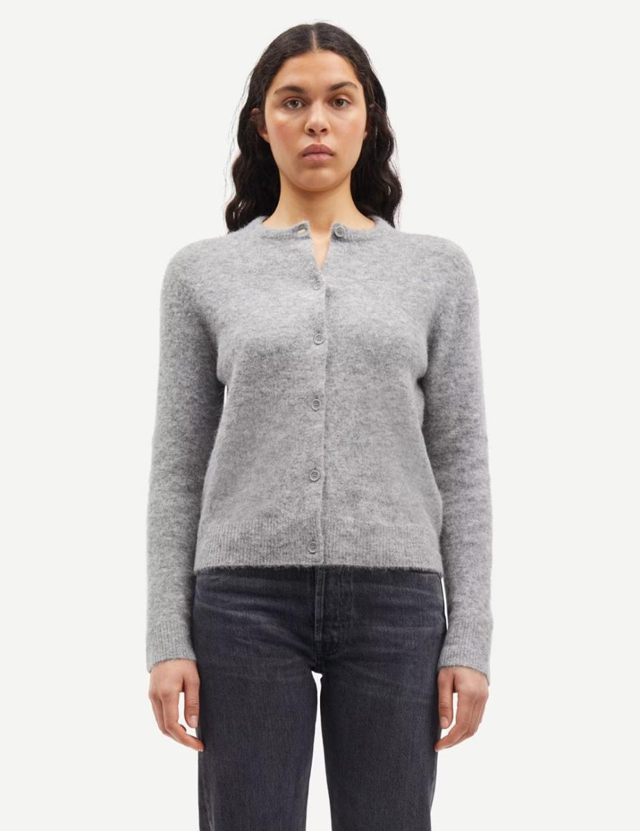 Nor Short Cardigan - Grey melange