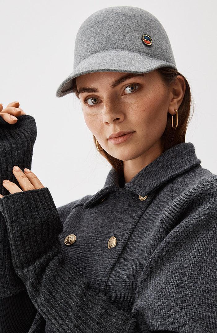 TRISHIA Tovet Cap - Gråmelert