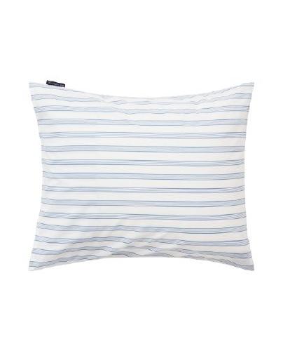 Pillowcase - Cotton Poplin - White/Blue