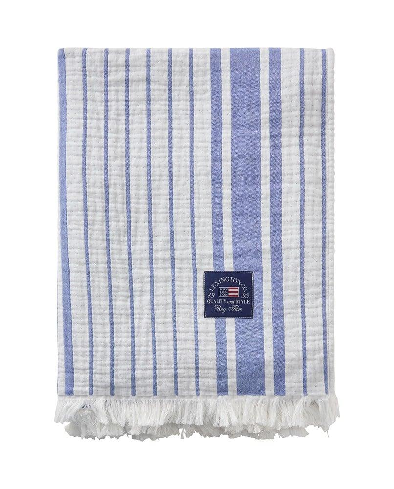 Striped Organic Cotton Trow 130X170 cm - Blue / White