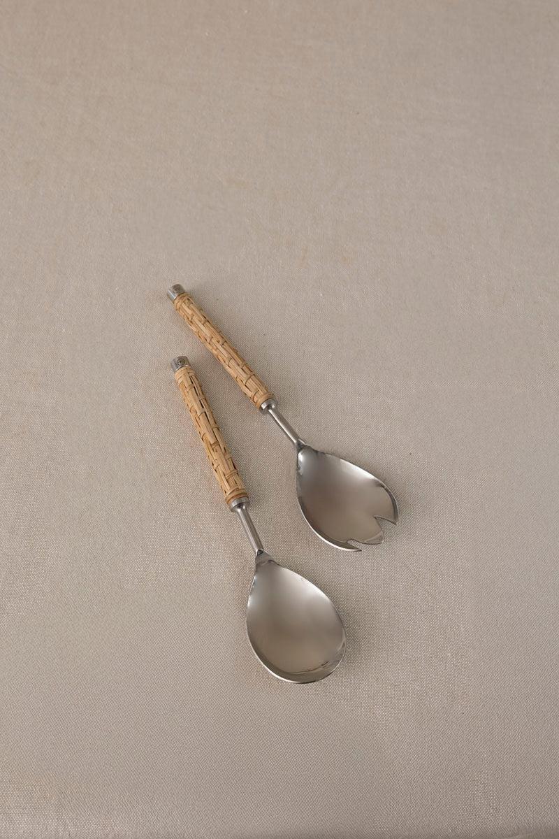 Salatbestikk Rustfritt stål m/ flettet håndtak