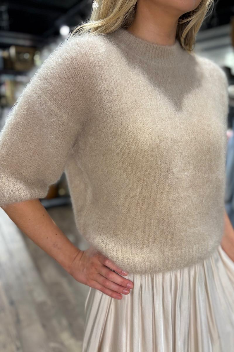 Kid Mohair T-Shirt Beige