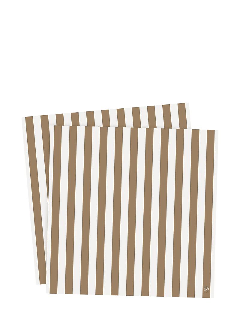 Serviett 33x33 striper kola/hvit