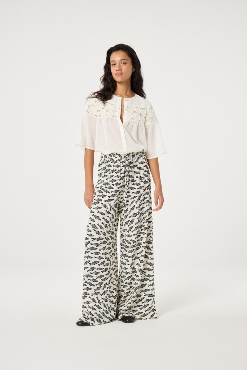 Palapa Trousers Cosy White/Black