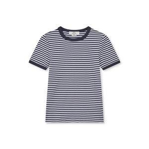 Grace Jersey Stripe June Tee - Sky Captain / White