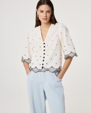 Tylera Blouse Cosy White/Black