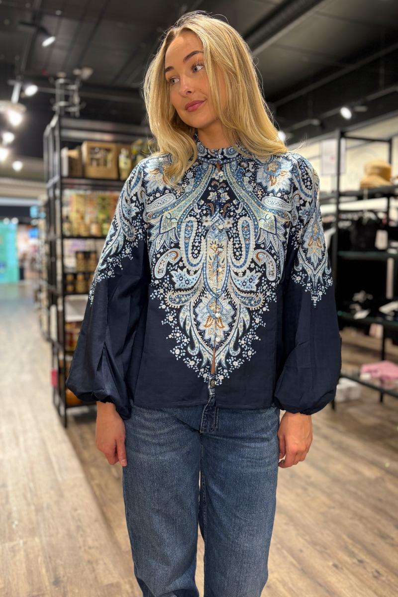 Bluse Paisley Marine