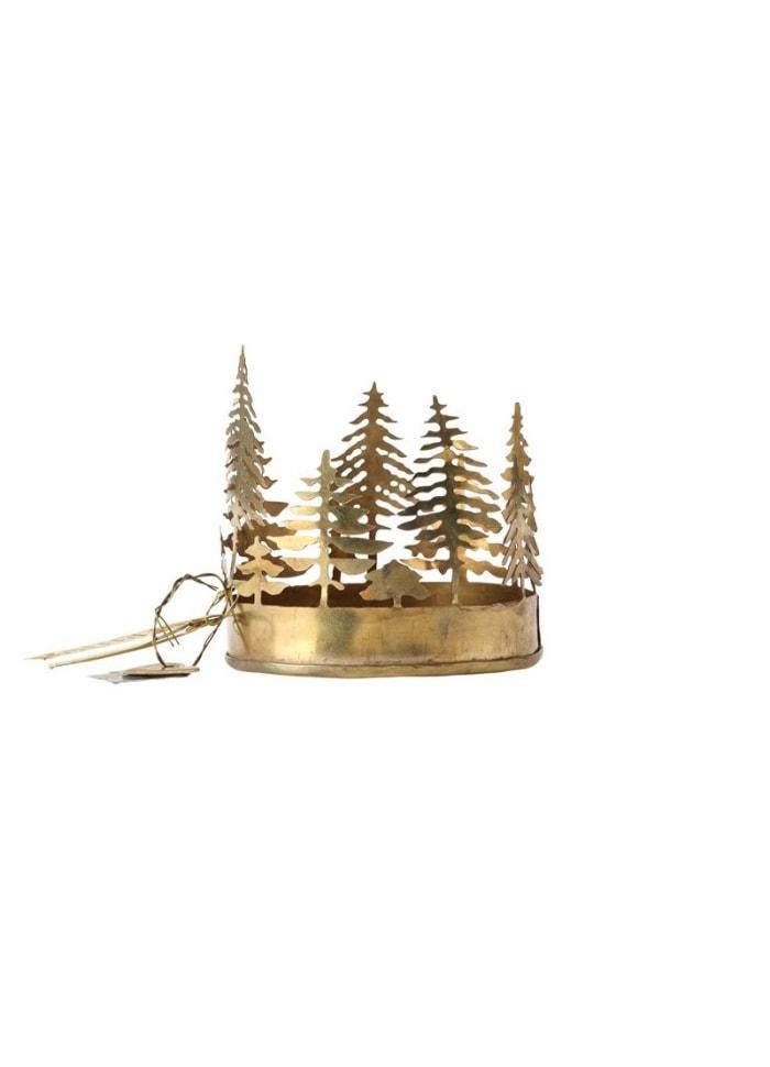 Lyslykt Christmas tree messing H: 11 cm dia: 10,5 cm