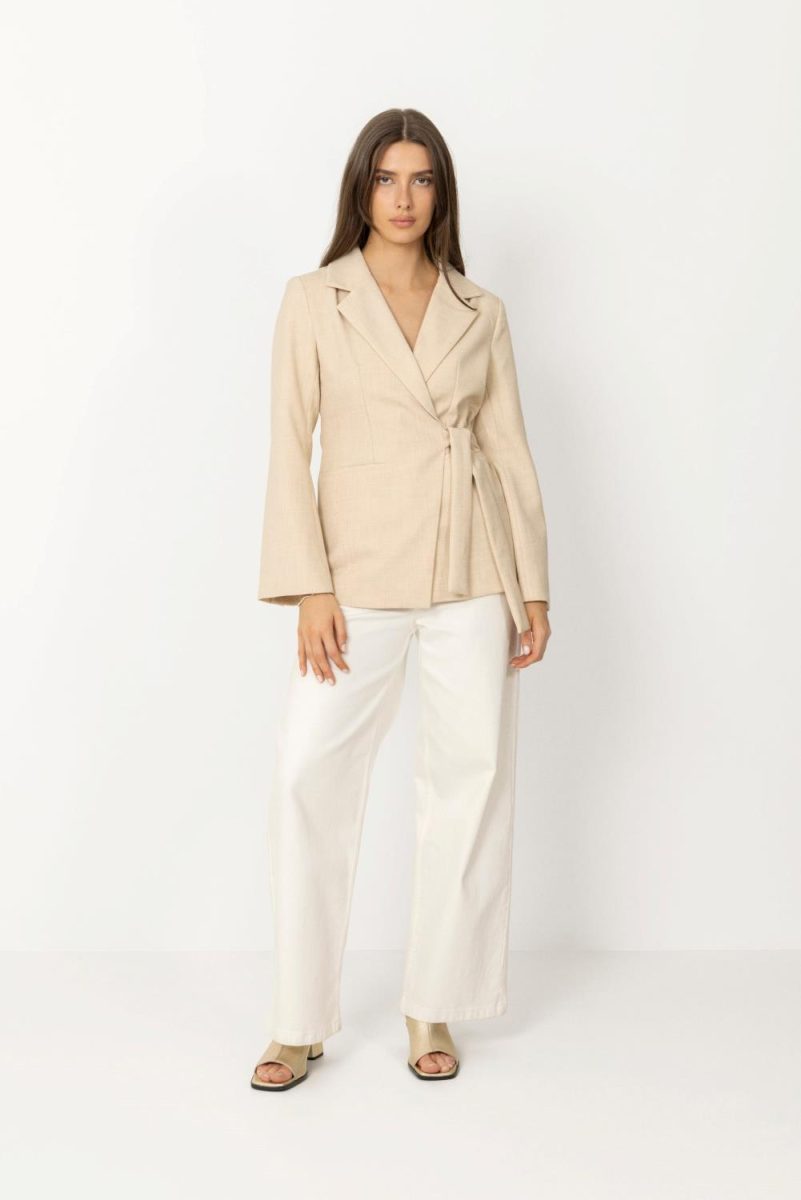 Carmia Melange Tie Blazer