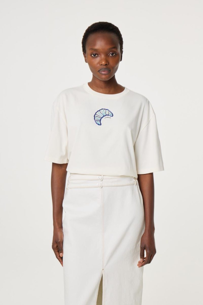 Benja T-Shirt Cozy White Blue