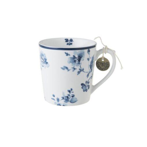 Krus Stort Laura Ashley China Rose blå / hvit porselen