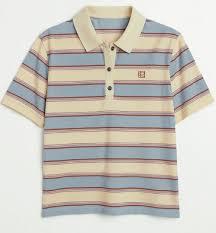 Evelyn Polo Tee Ocean Stripe