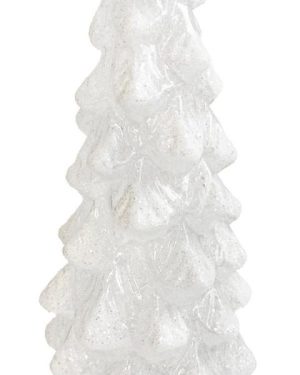 Tre i glass hvit 32 cm