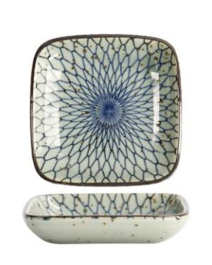 Sauce Dish Square Mesh Blue 9x1,6 cm