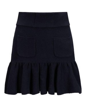 Flora Cotton Skirt Navy