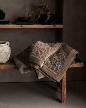 Rattan Quilted Organic Cotton Bedspread 160 X 240 cm