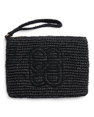 Mim Straw Clutch Black