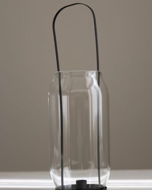 Lykt - Kronelys H 40cm - Sort