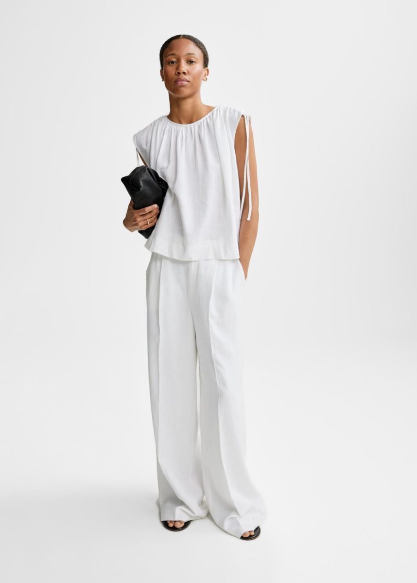 Gali Linen Top - White