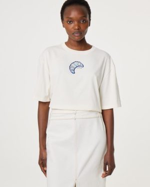 Benja T-Shirt Cozy White Blue