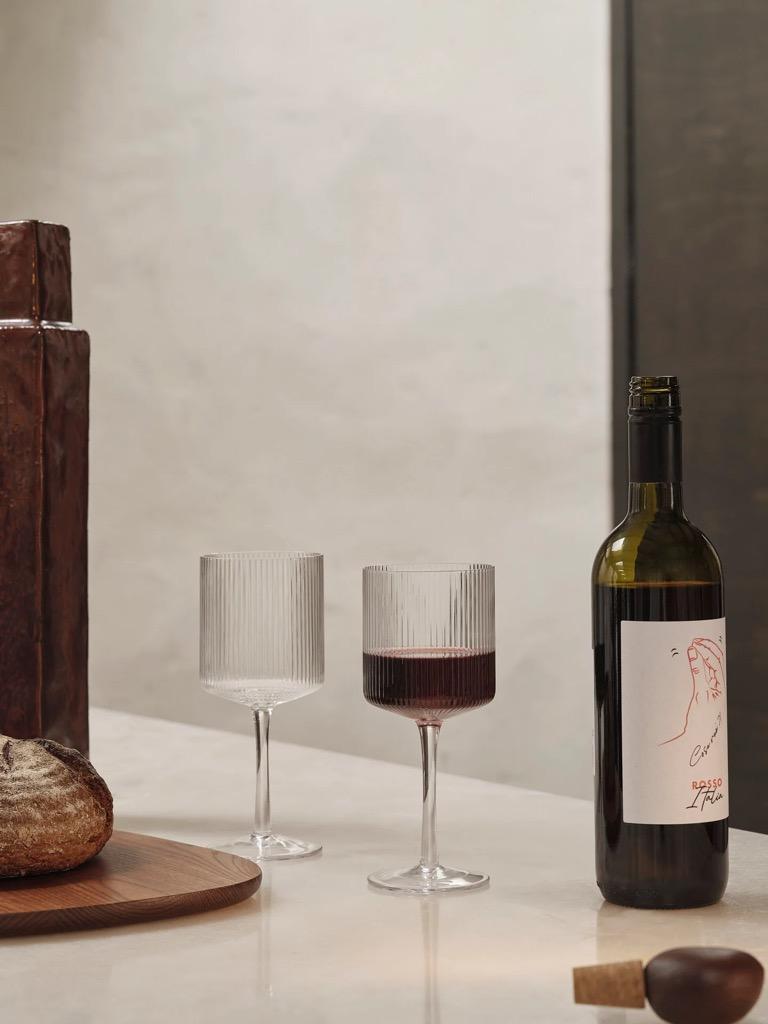 Ripple Red Wine Glasses - Clear