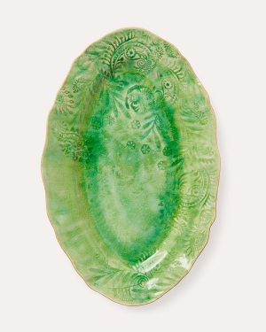 Small oval serving plate - Seaweed