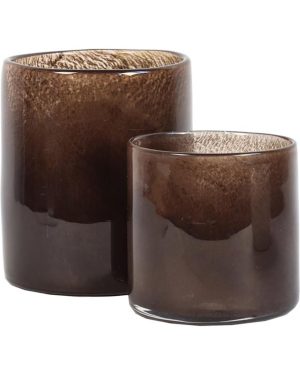 Lyric Candle holder medium Dark Brown
