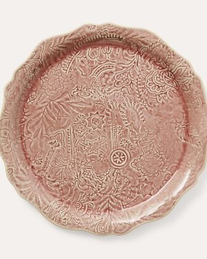 Round serving plate / pizza old rose