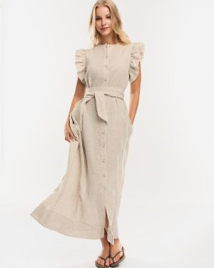 Pam Linen Dress Beige