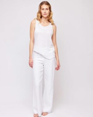 Rikke linen singlet - White