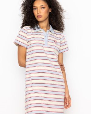 Emma Polo Dress Ocean Stripe