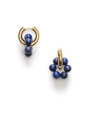 Deep Blue Hoops - Golden Lapis