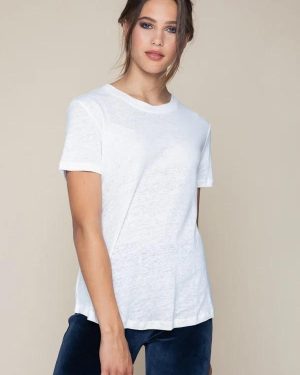 Jane Linen Tee - White