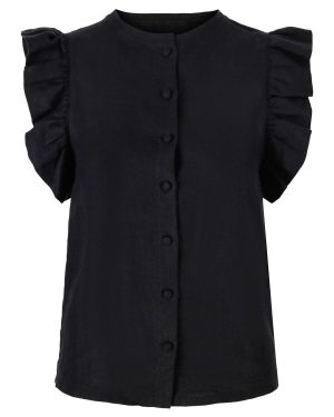Pauline Linen Shirt Black