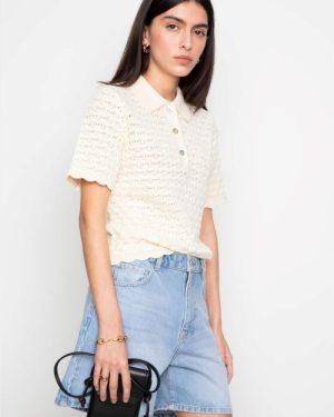 Gwen Knit Tee Cream