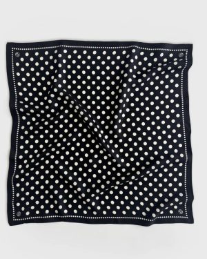 Polkadot Scarf Black 65 cm